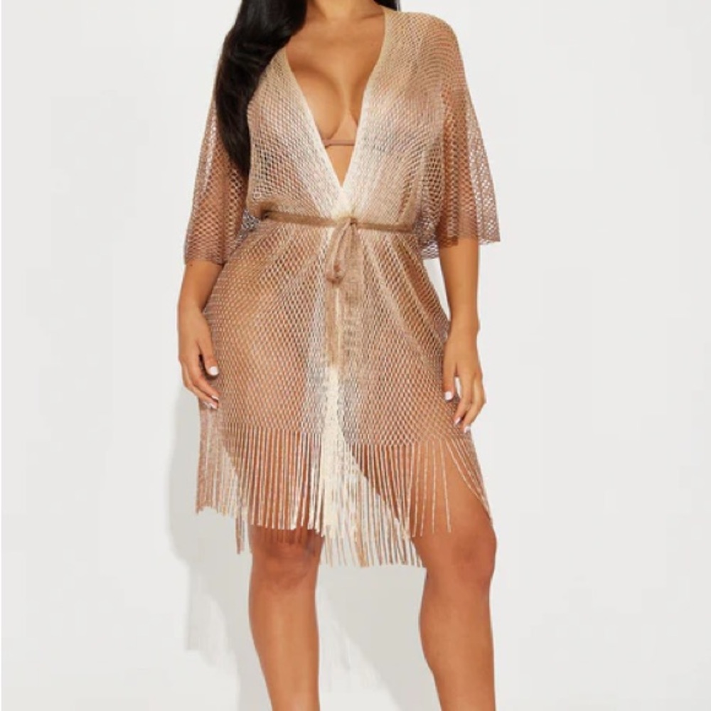 Elegant Tan Swim Cover-Up